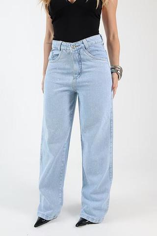 Wide jeans brilho top