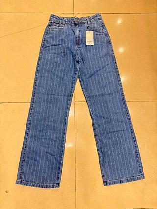 Wide leg listra claro