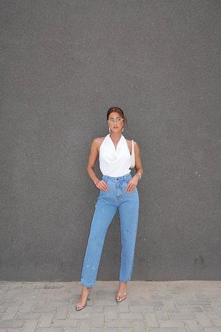 calca mom com brilho