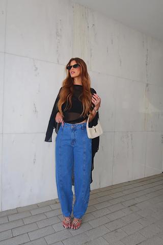 Wide leg 1% elastano claro