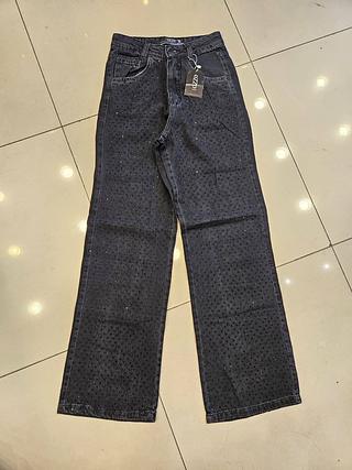 calca wide estonada com brilho