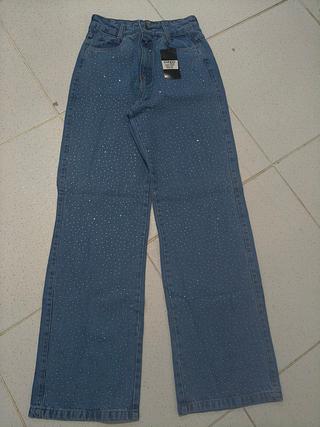 Calça Wide com brilho