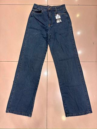Wide leg tingimento marrom
