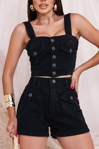 short preto estonado 38-46