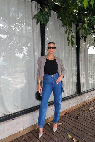 Calça mom 1% lycra