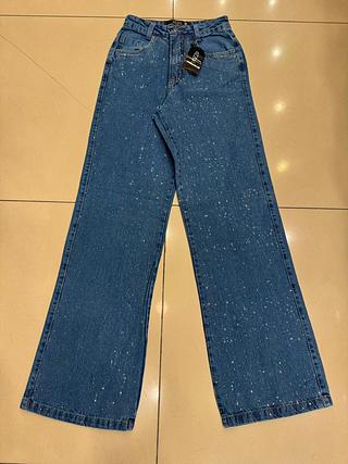 WIde jeans brilho luxo