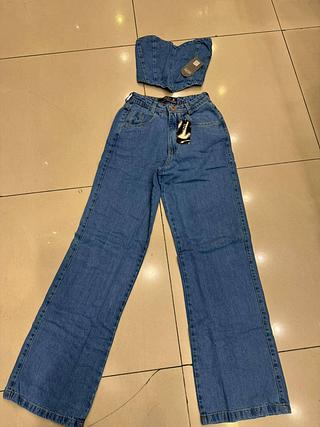 Calça wide jeans